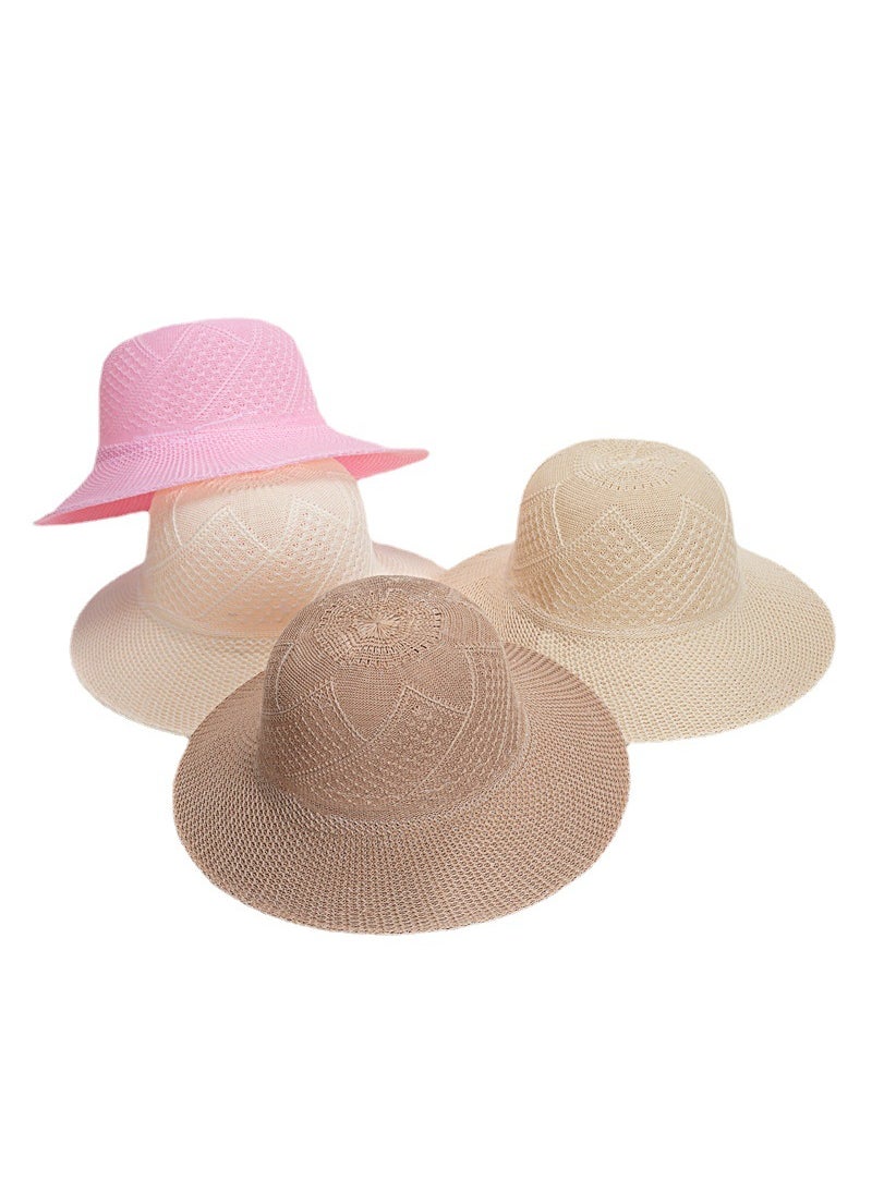 Hot Selling Farmer Straw Hat Woven Straw Hat Breathable Foldable Fisherman Hat Sun Hat Embryonic Lafite Straw Hat for Men and Women SummerBeige Beige