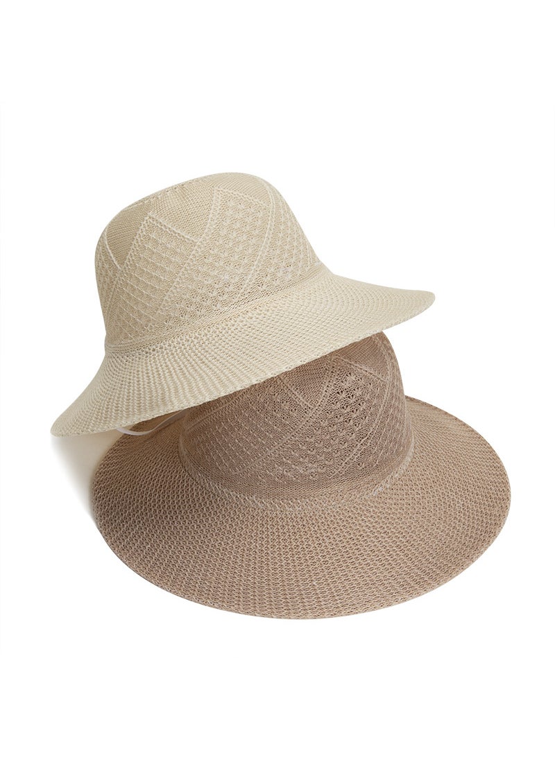Hot Selling Farmer Straw Hat Woven Straw Hat Breathable Foldable Fisherman Hat Sun Hat Embryonic Lafite Straw Hat for Men and Women SummerBeige Beige