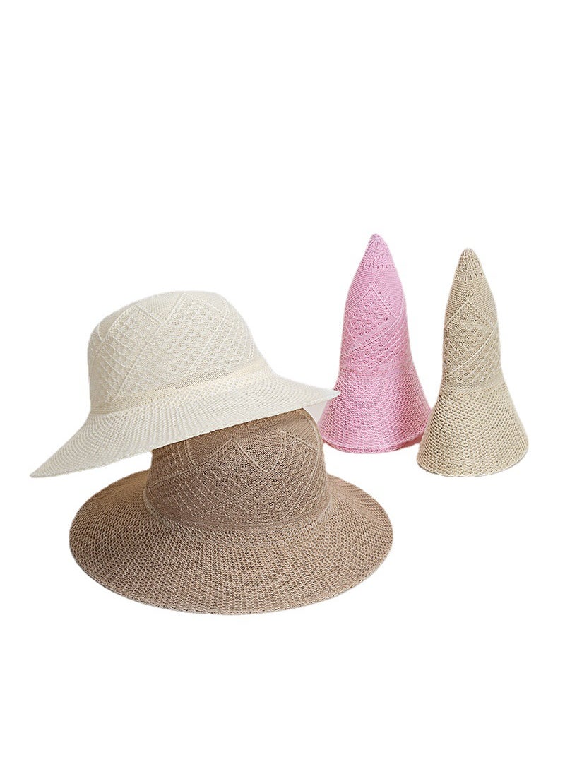 Hot Selling Farmer Straw Hat Woven Straw Hat Breathable Foldable Fisherman Hat Sun Hat Embryonic Lafite Straw Hat for Men and Women SummerCurry Curry