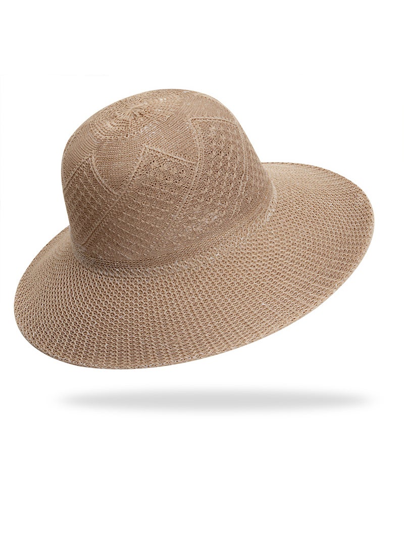Hot Selling Farmer Straw Hat Woven Straw Hat Breathable Foldable Fisherman Hat Sun Hat Embryonic Lafite Straw Hat for Men and Women SummerCurry Curry