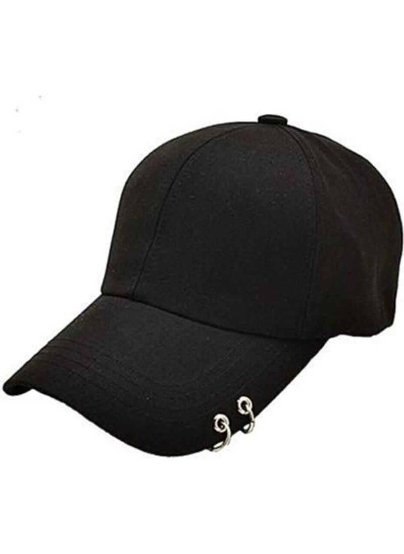 K-Pop Piercing Black Hat