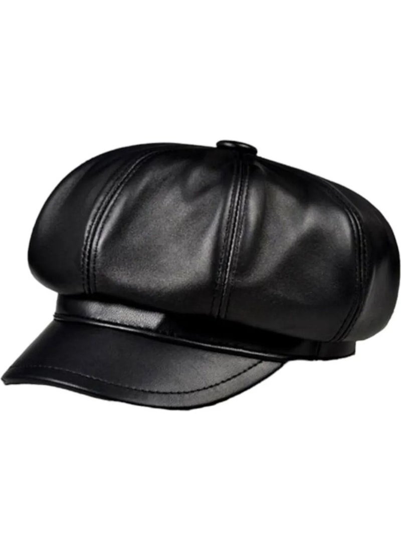 Unisex Vintage Vegan Leather Cap Hat