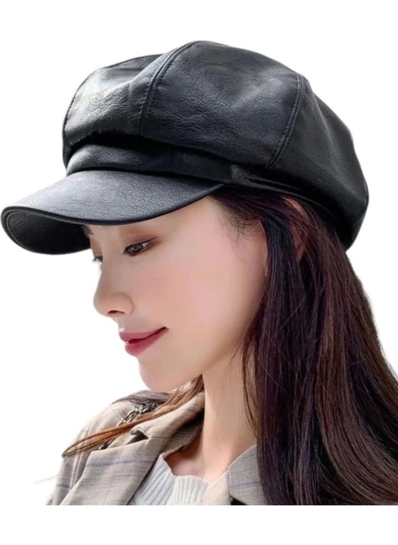 Unisex Vintage Vegan Leather Cap Hat