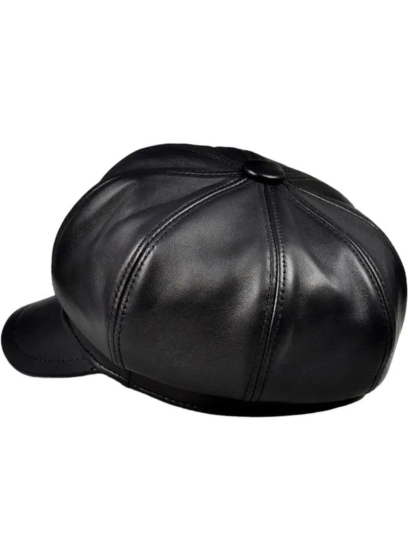Unisex Vintage Vegan Leather Cap Hat