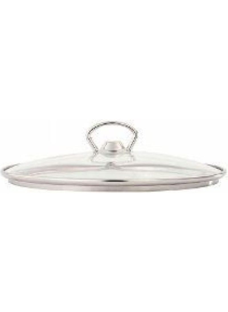 Granite-Steel 26 cm Pot with Metal Frame and Glass Lid and Metal Handle
