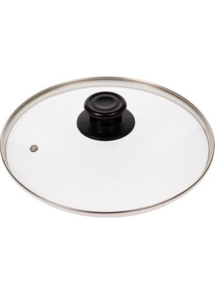 Granite and Steel Pot with 20 cm Metal Frame Glass Lid and Handle
