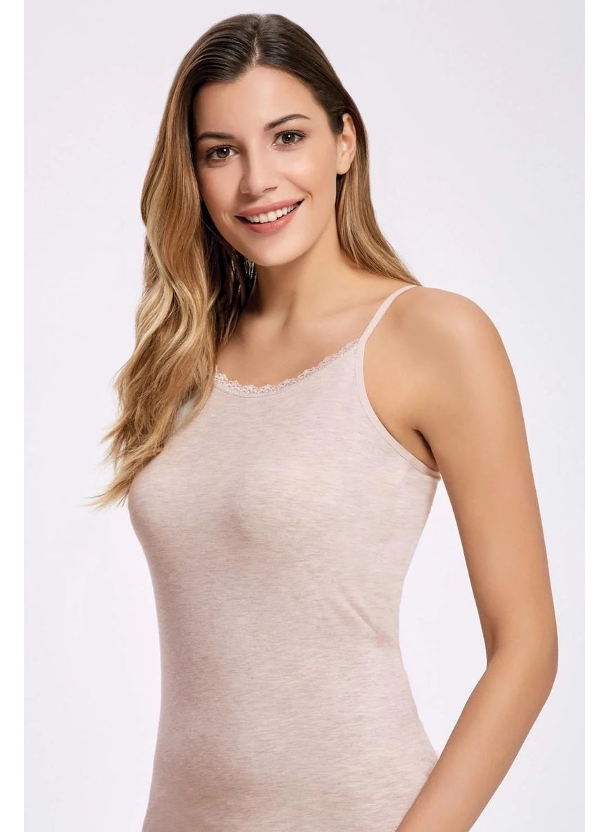 Melange Lace Rope Strap Women's Undershirt 10 Pieces