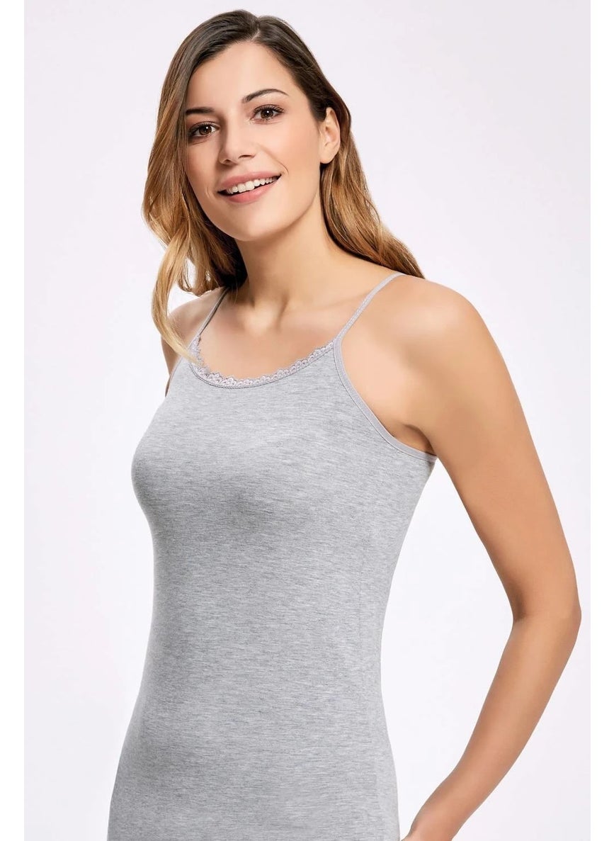 Melange Lace Rope Strap Women's Undershirt 5 Pieces
