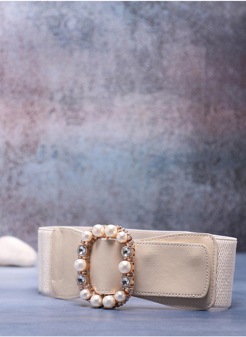 White Solid Waist Belt