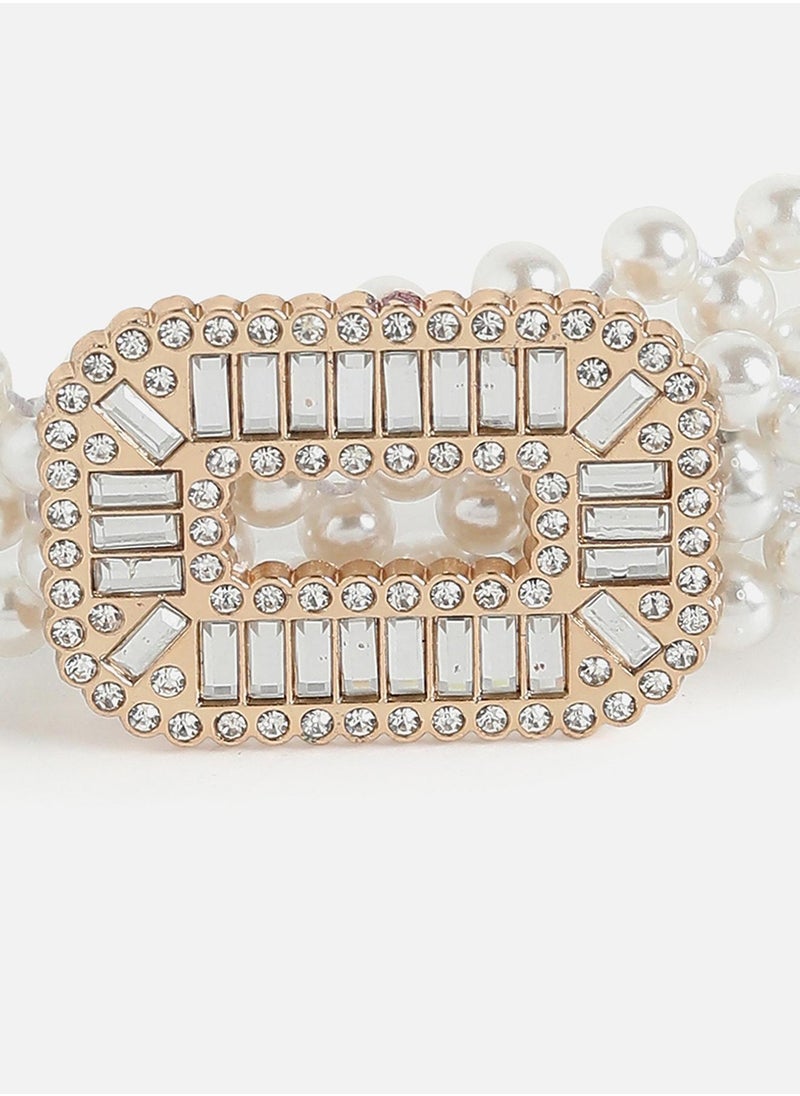 White Solid Waist Belt
