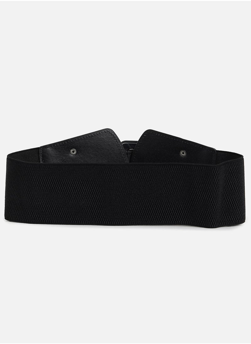 Black Solid Waist Belt