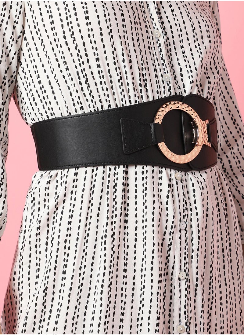 Black Solid Waist Belt