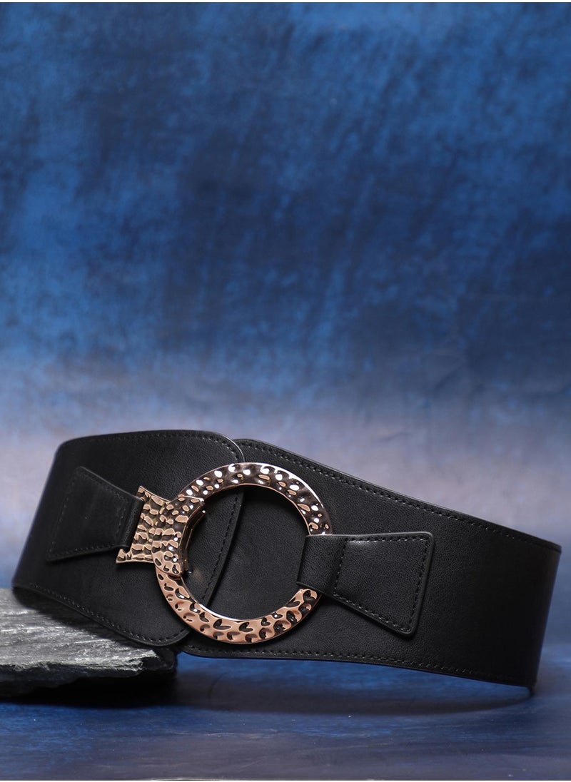 Black Solid Waist Belt