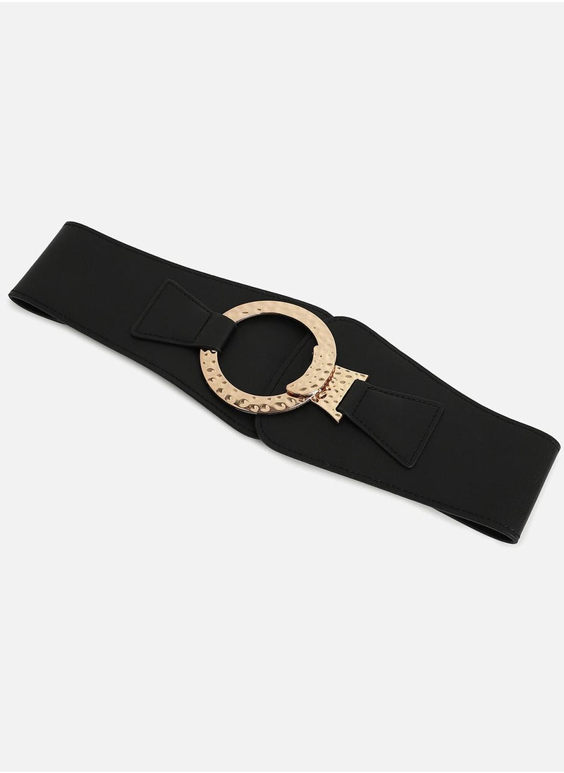 Black Solid Waist Belt