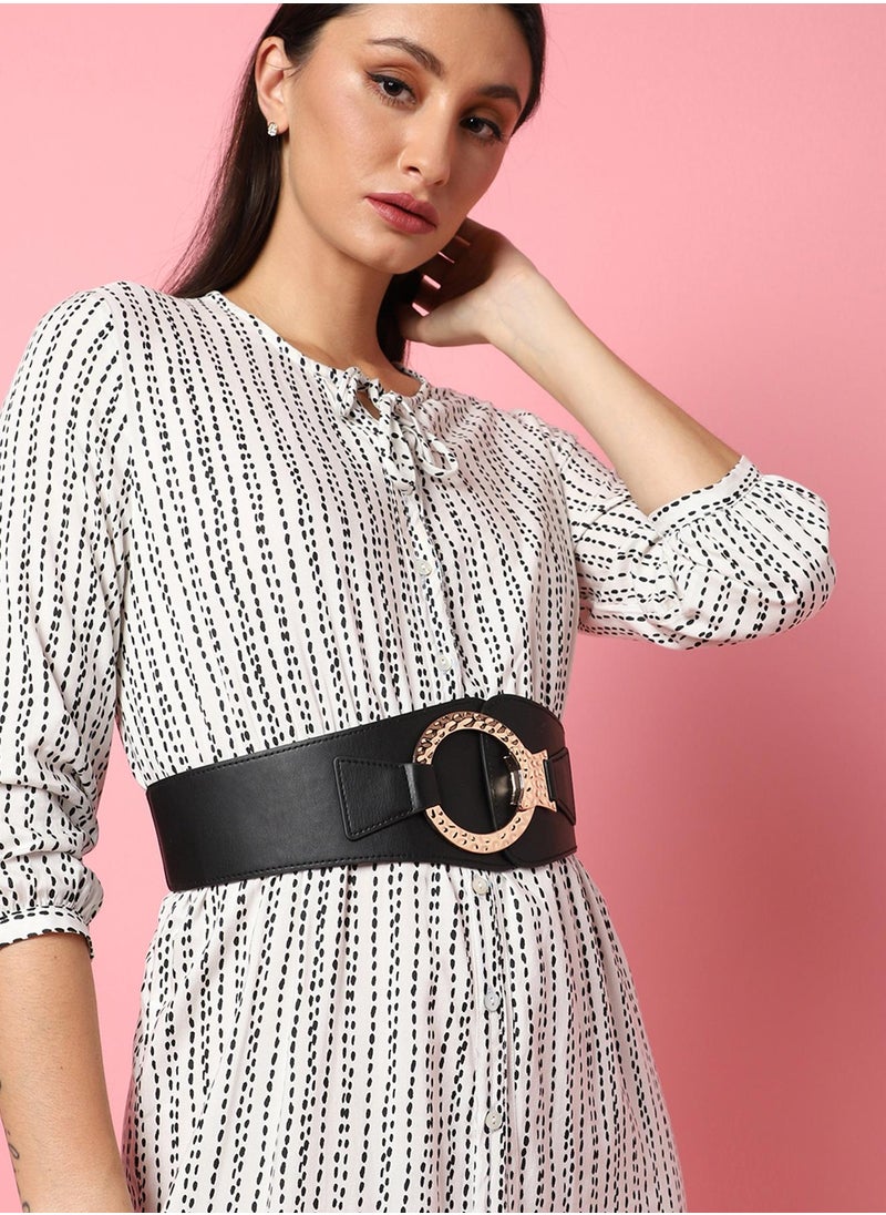 Black Solid Waist Belt
