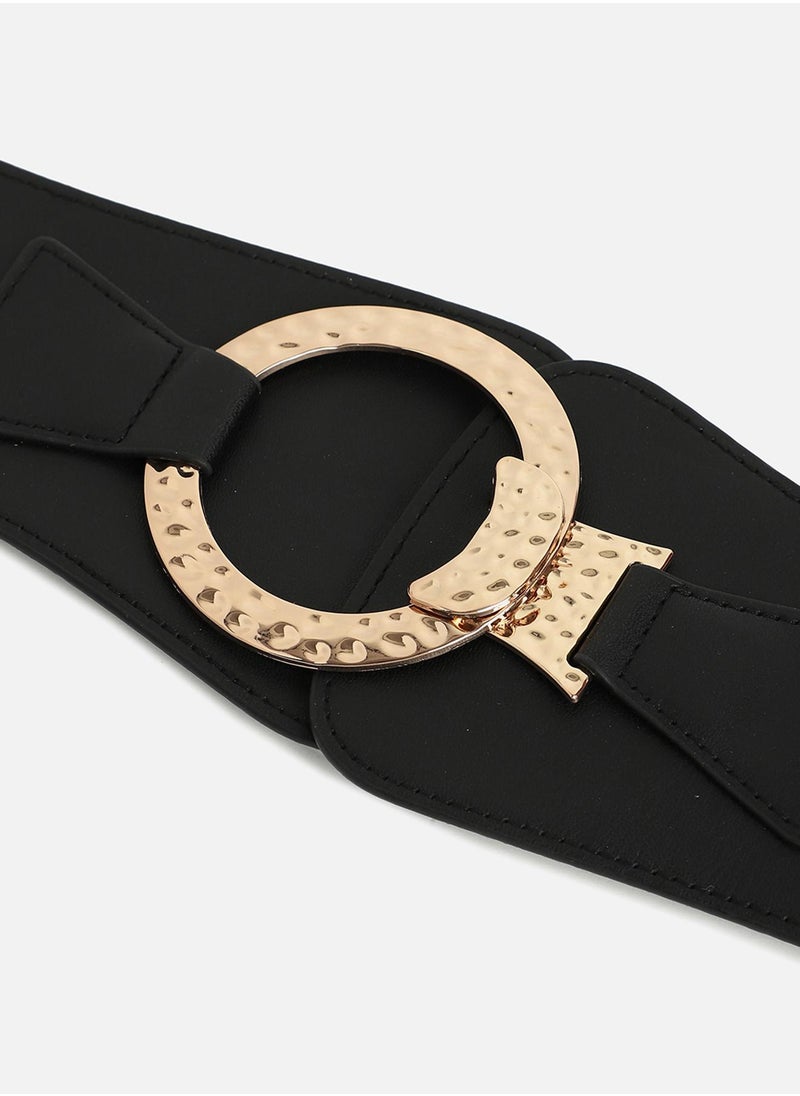 Black Solid Waist Belt