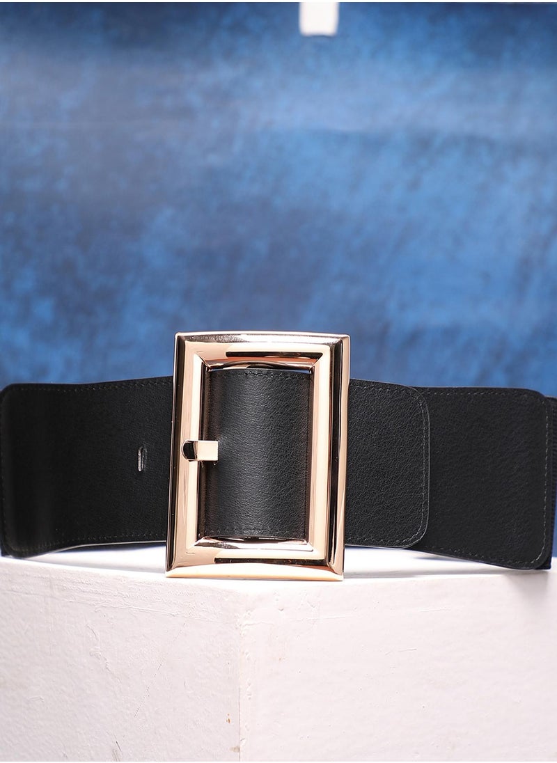 Black Solid Waist Belt