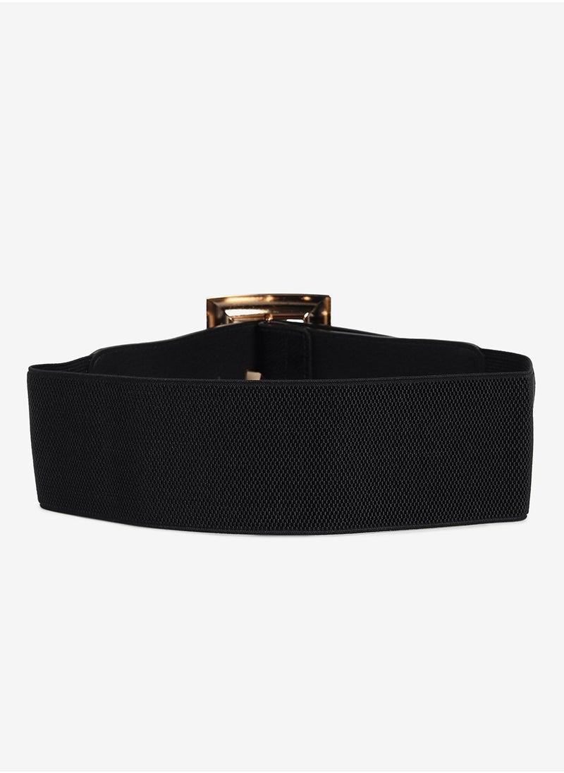 Black Solid Waist Belt