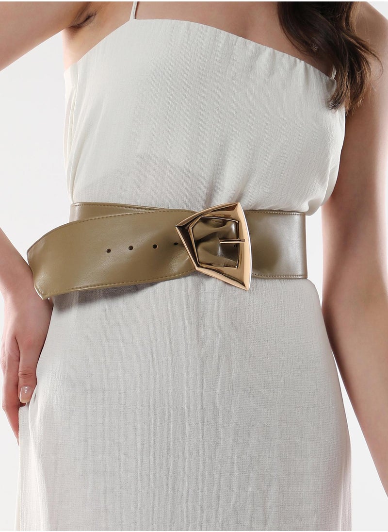 Casual Belt with Buckle Detail