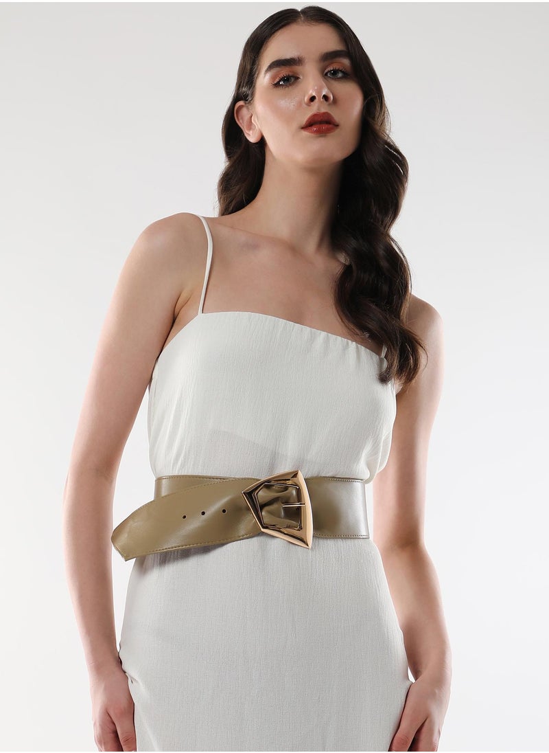 Casual Belt with Buckle Detail