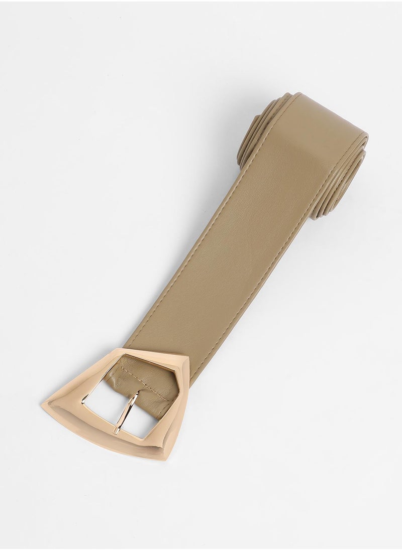 Casual Belt with Buckle Detail