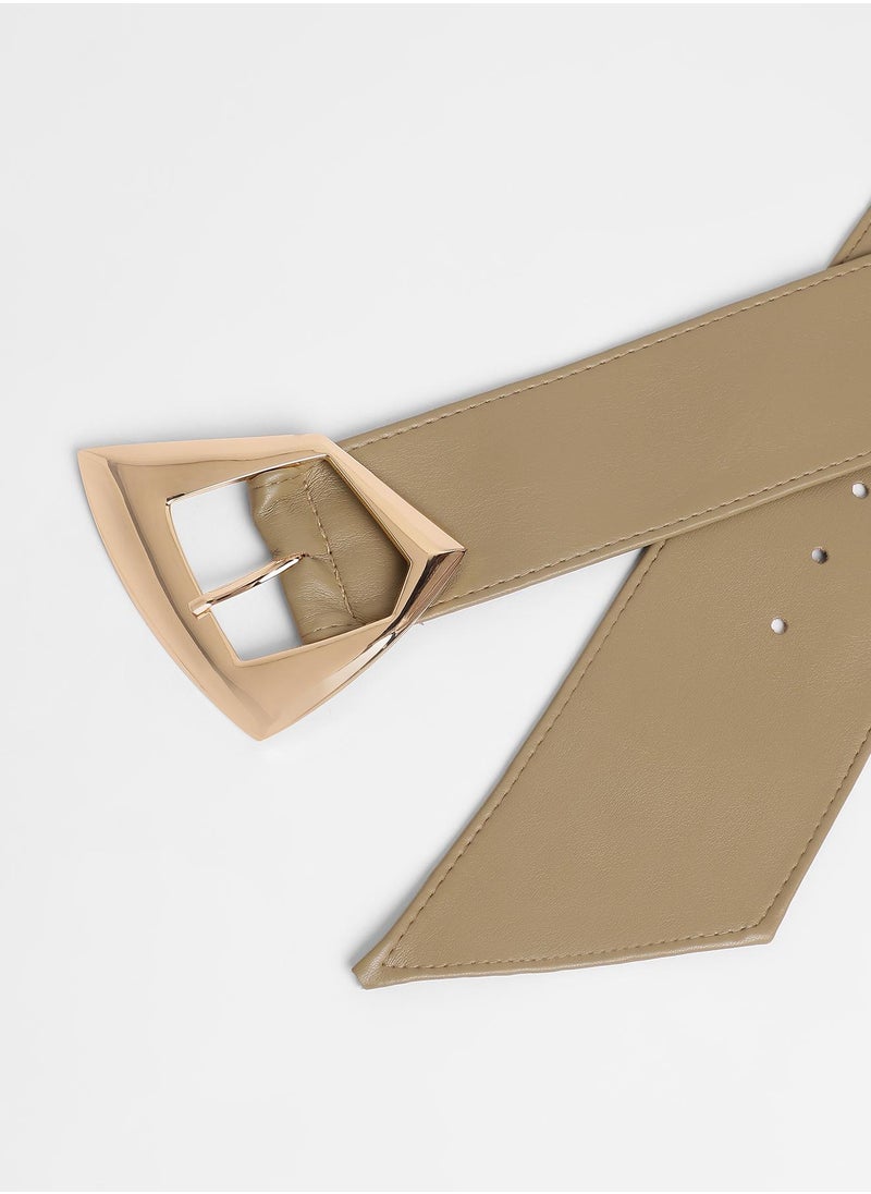 Casual Belt with Buckle Detail