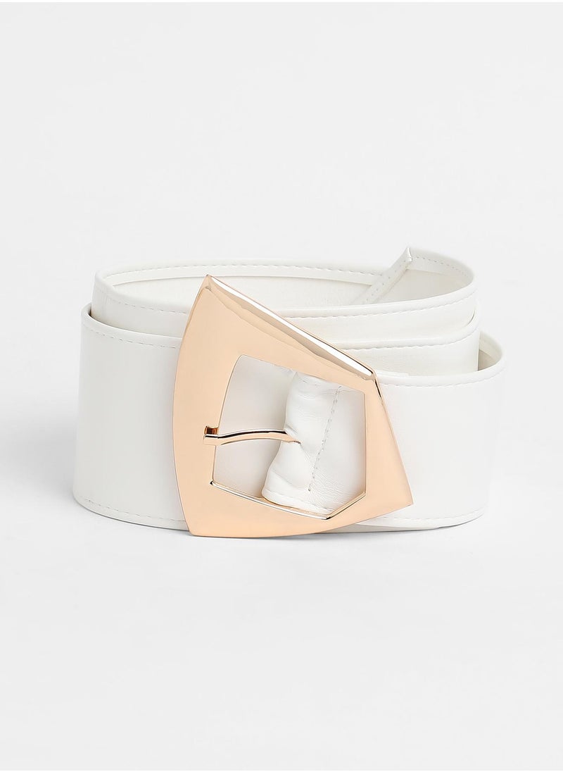 Casual Belt with Buckle Detail