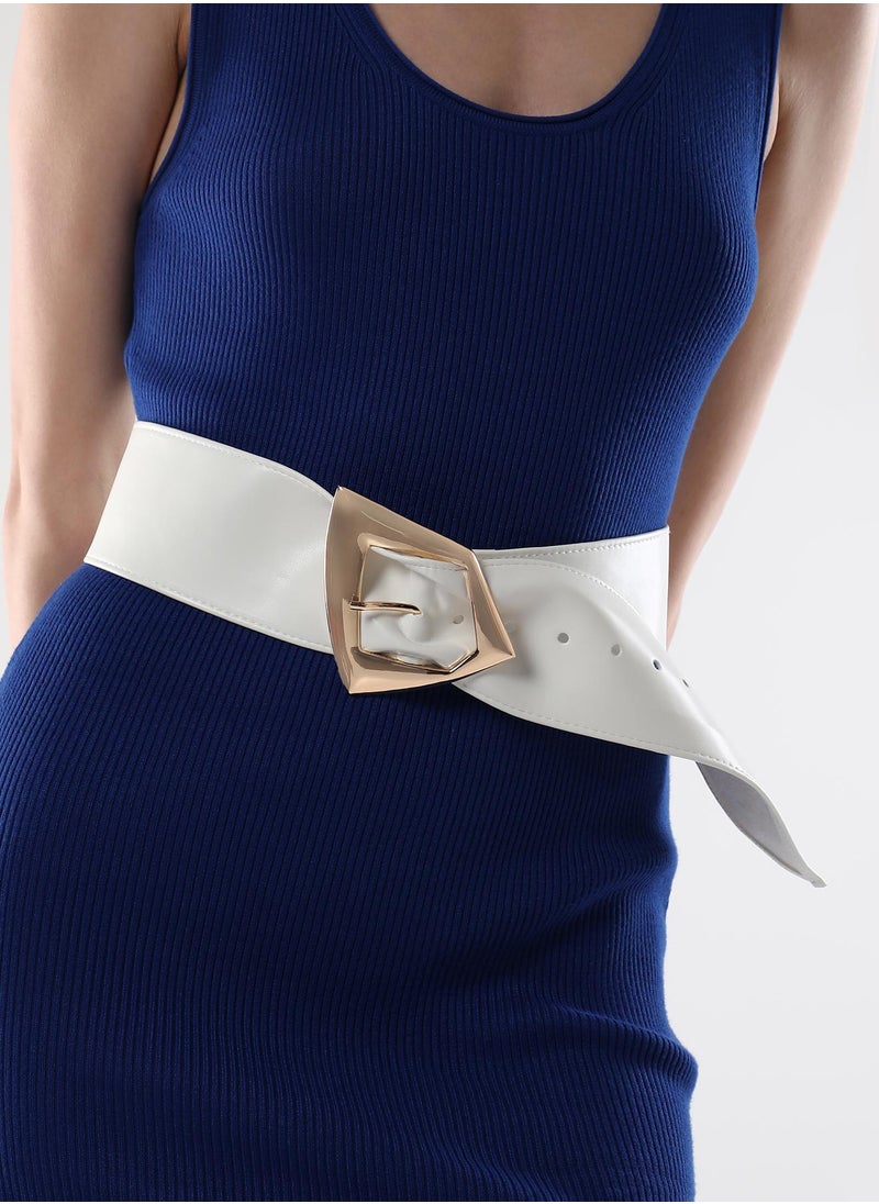 Casual Belt with Buckle Detail