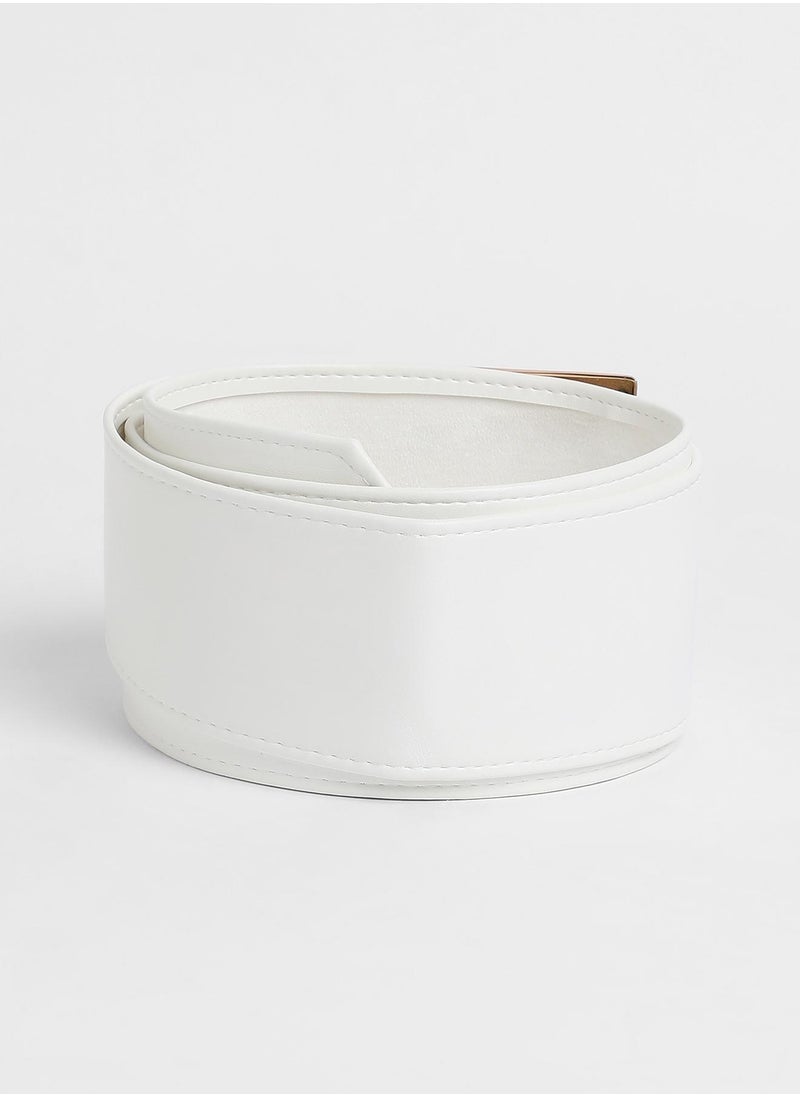 Casual Belt with Buckle Detail