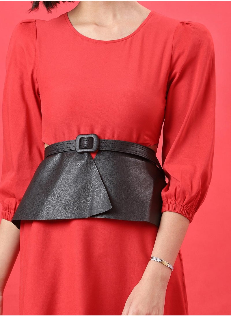 Black Peplum Belt