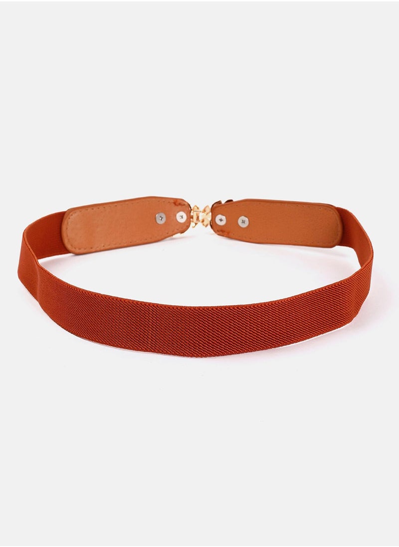 Tan Brown Embellished Stretchable Belt