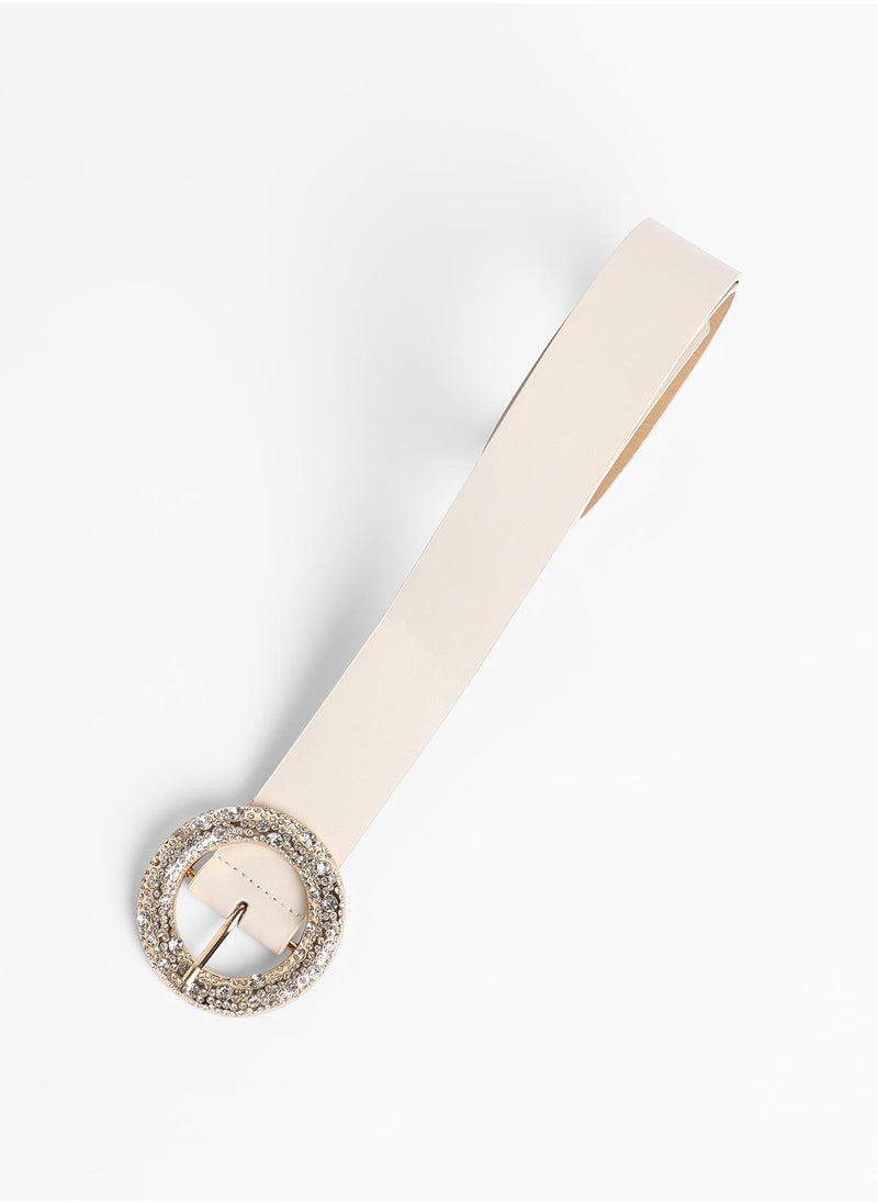 Casual Belt with Buckle Detail