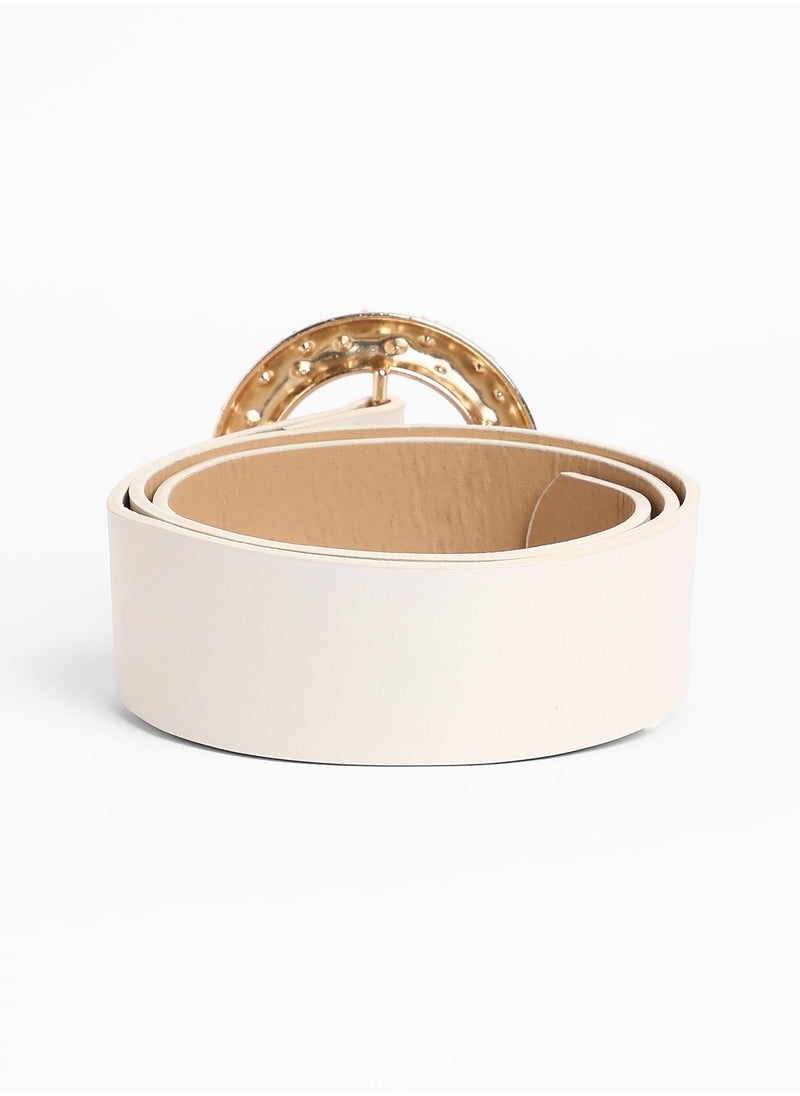 Casual Belt with Buckle Detail