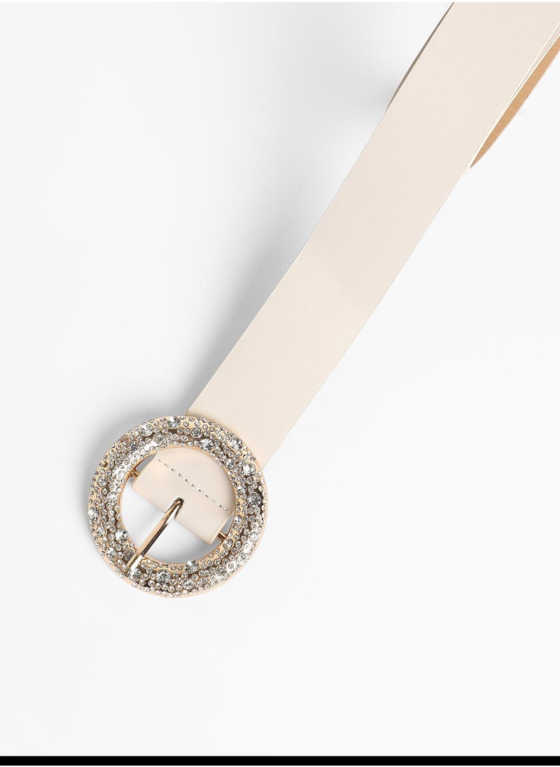 Casual Belt with Buckle Detail