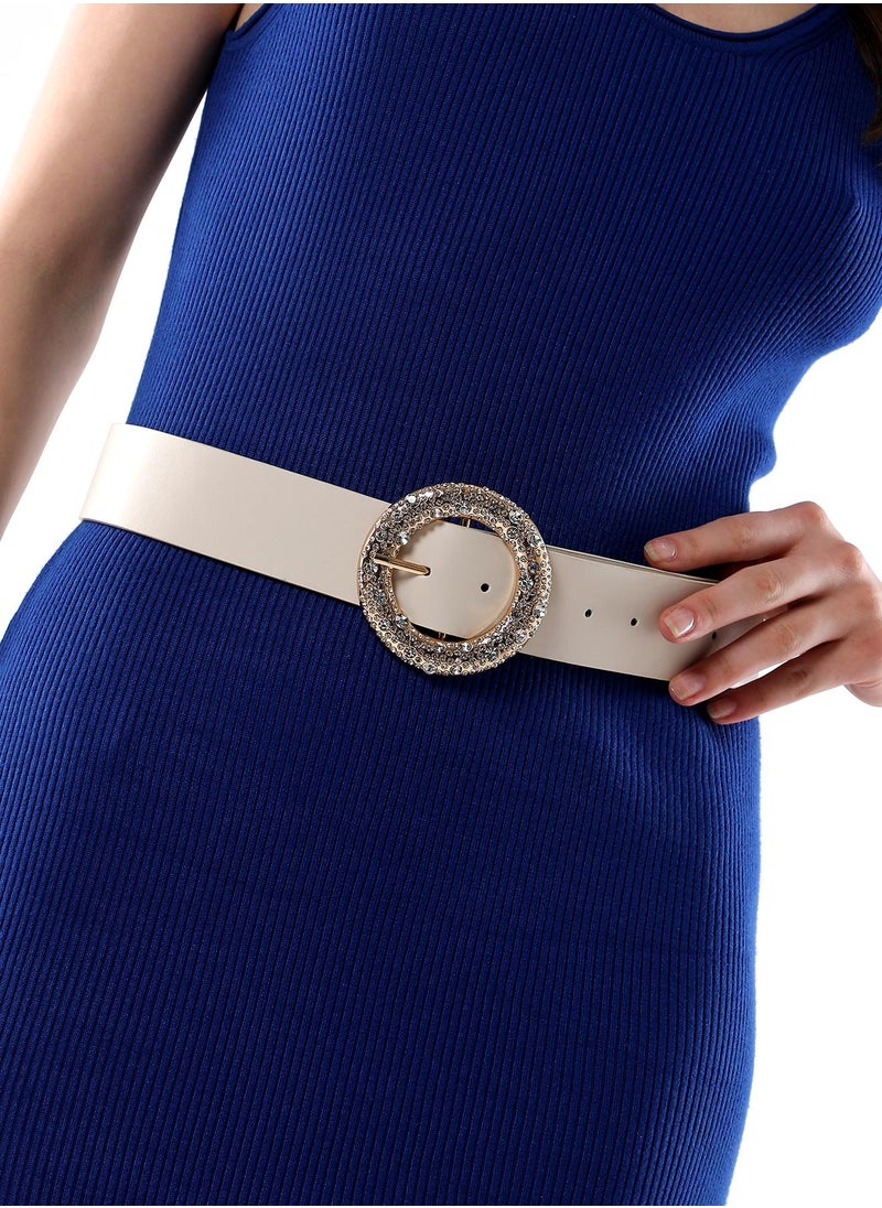 Casual Belt with Buckle Detail