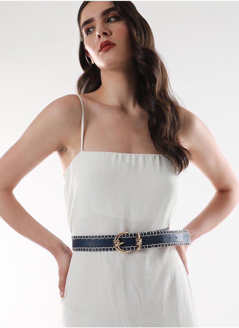 Casual Belt with Buckle Detail