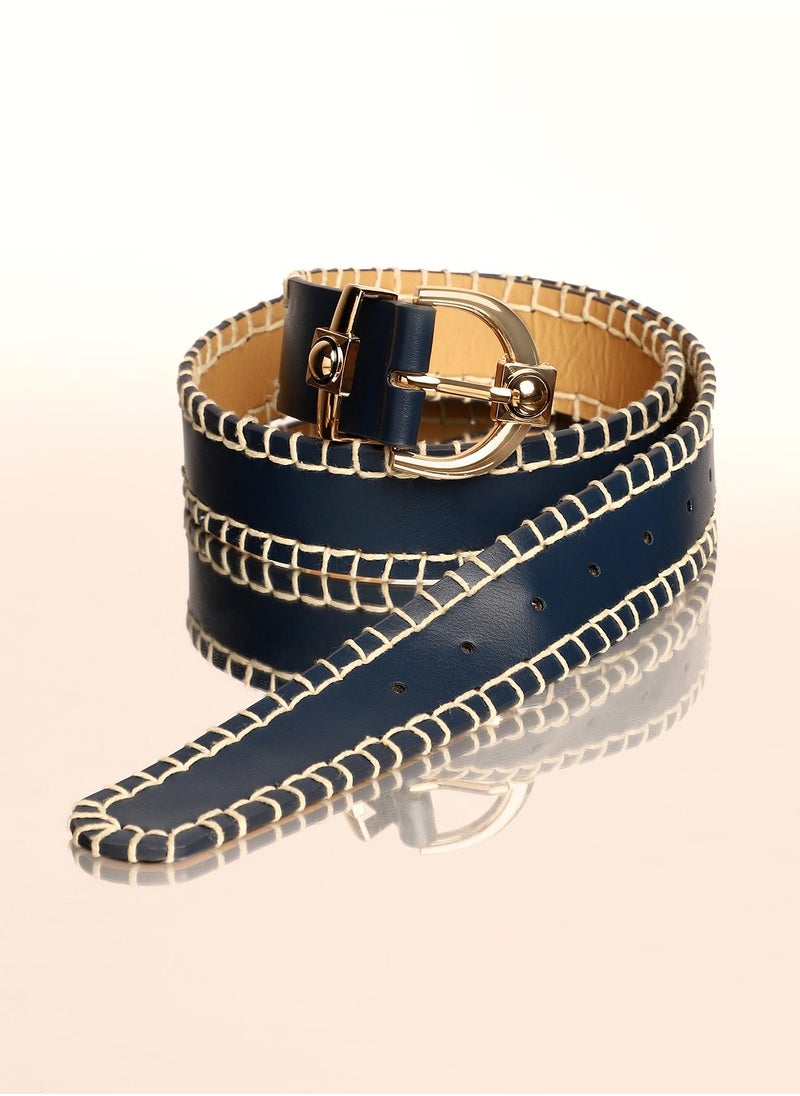 Casual Belt with Buckle Detail