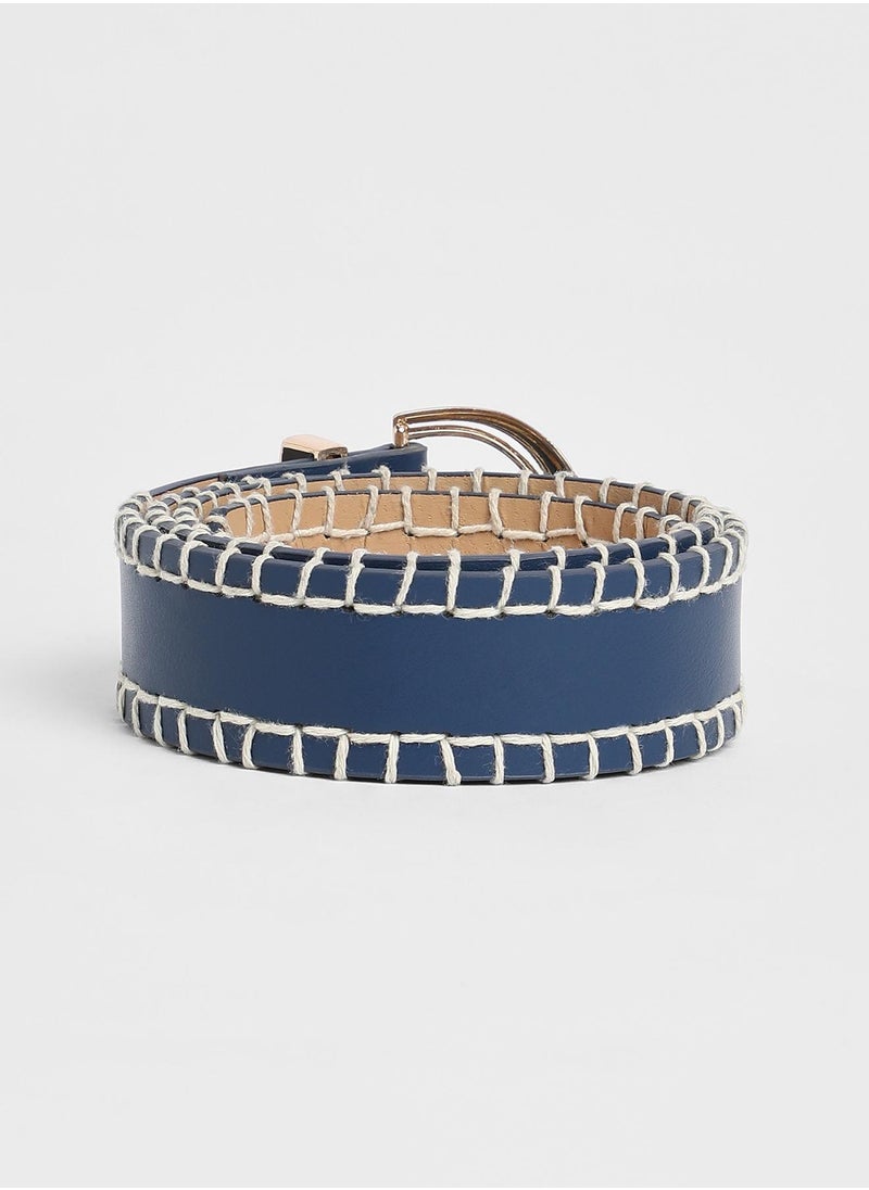 Casual Belt with Buckle Detail