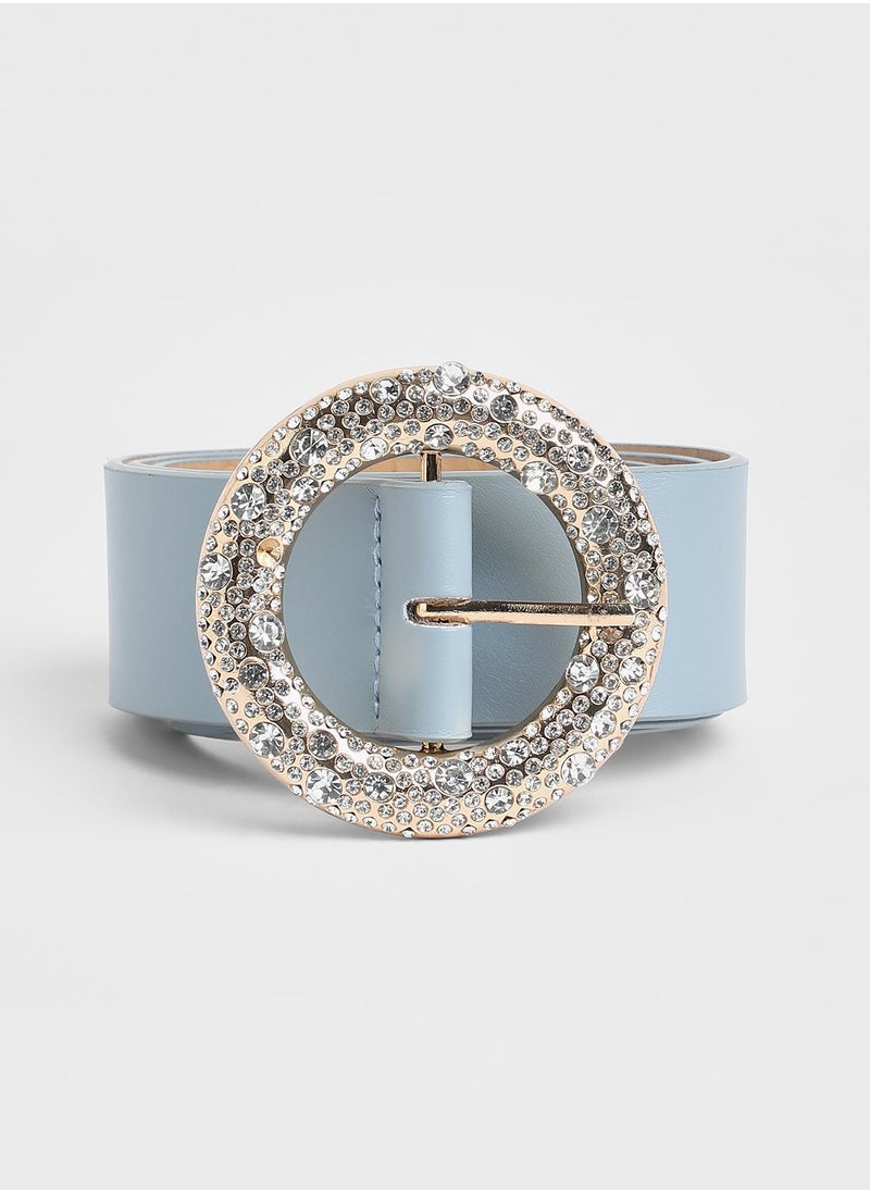 Casual Belt with Buckle Detail