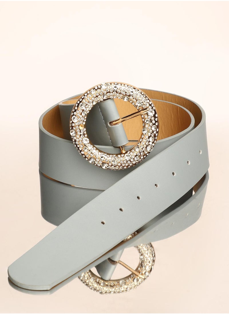 Casual Belt with Buckle Detail