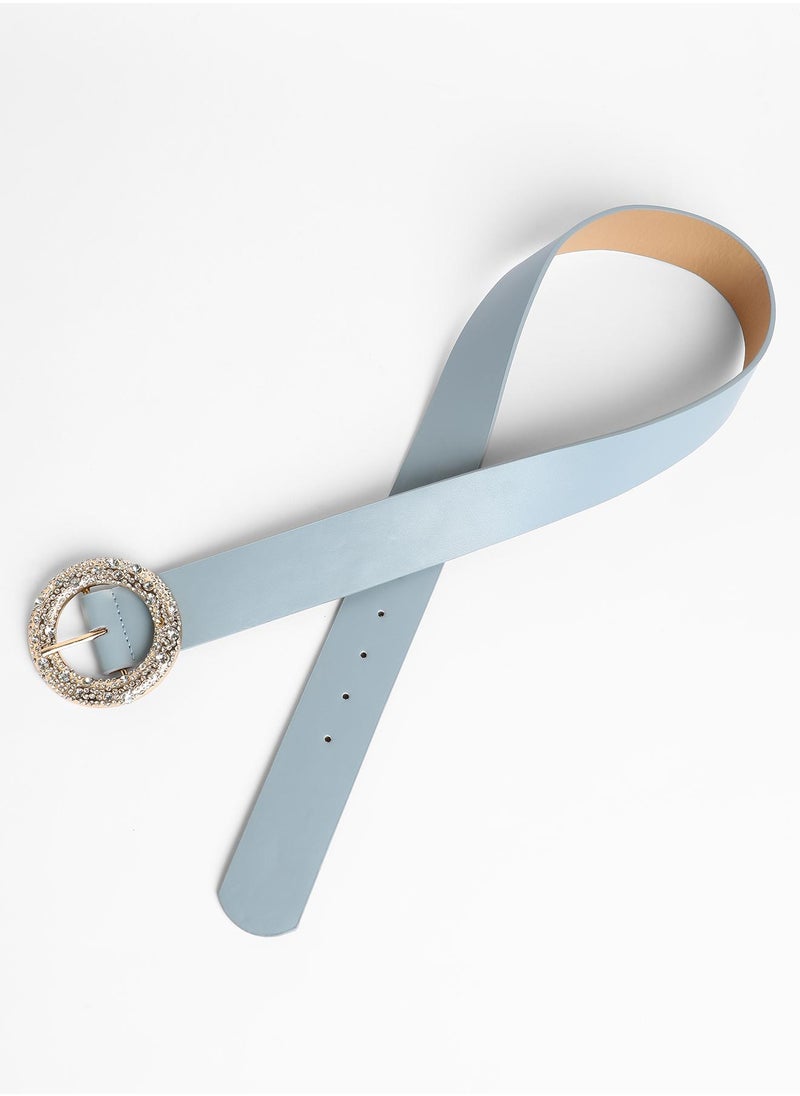 Casual Belt with Buckle Detail
