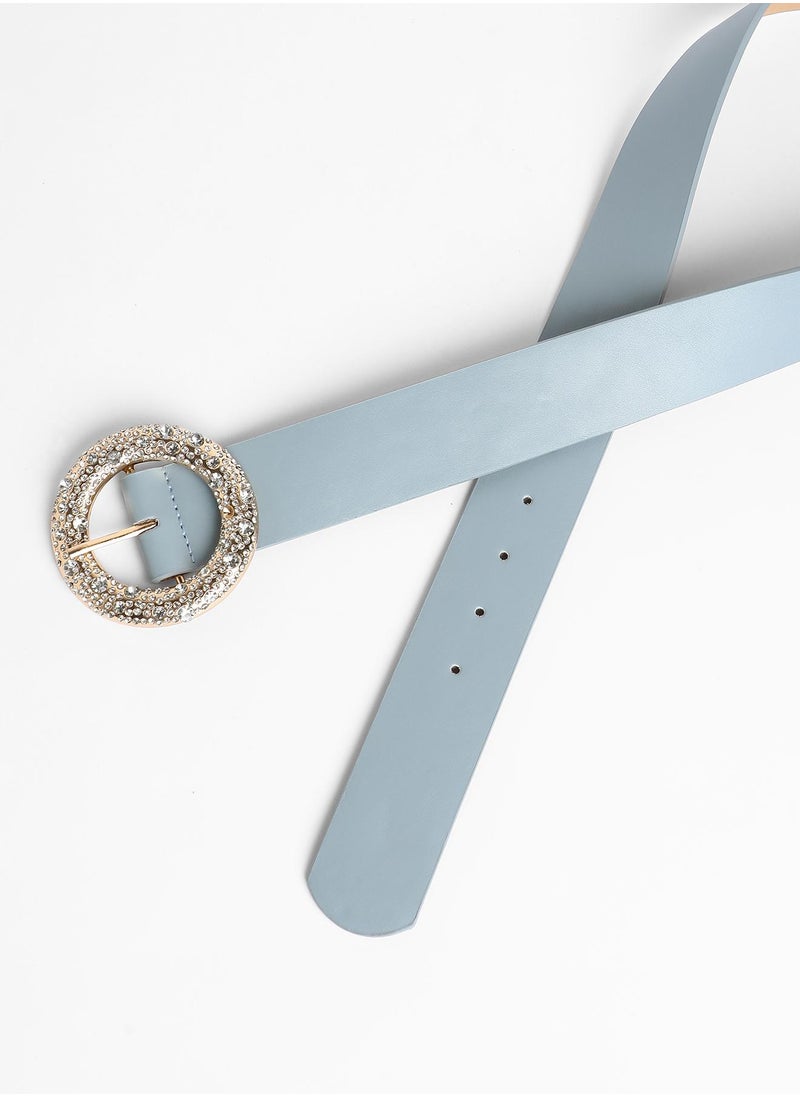 Casual Belt with Buckle Detail