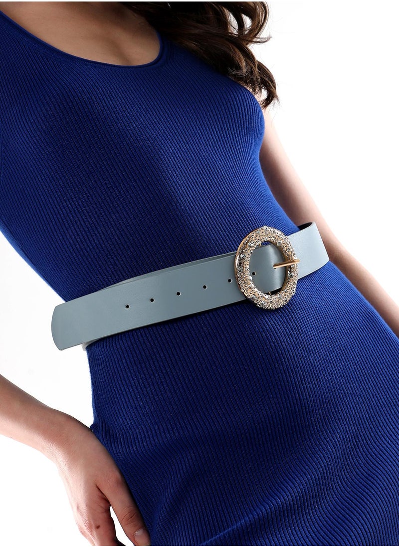 Casual Belt with Buckle Detail