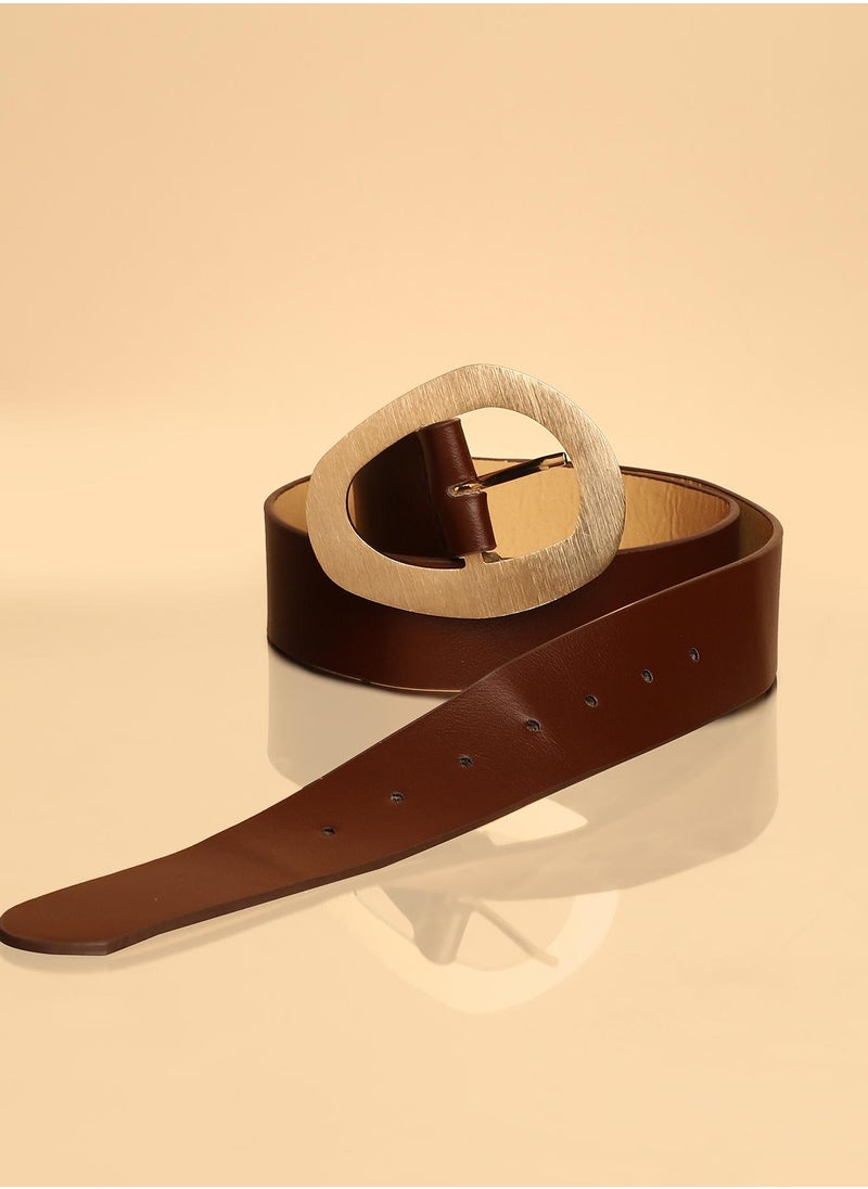 Casual Belt with Buckle Detail
