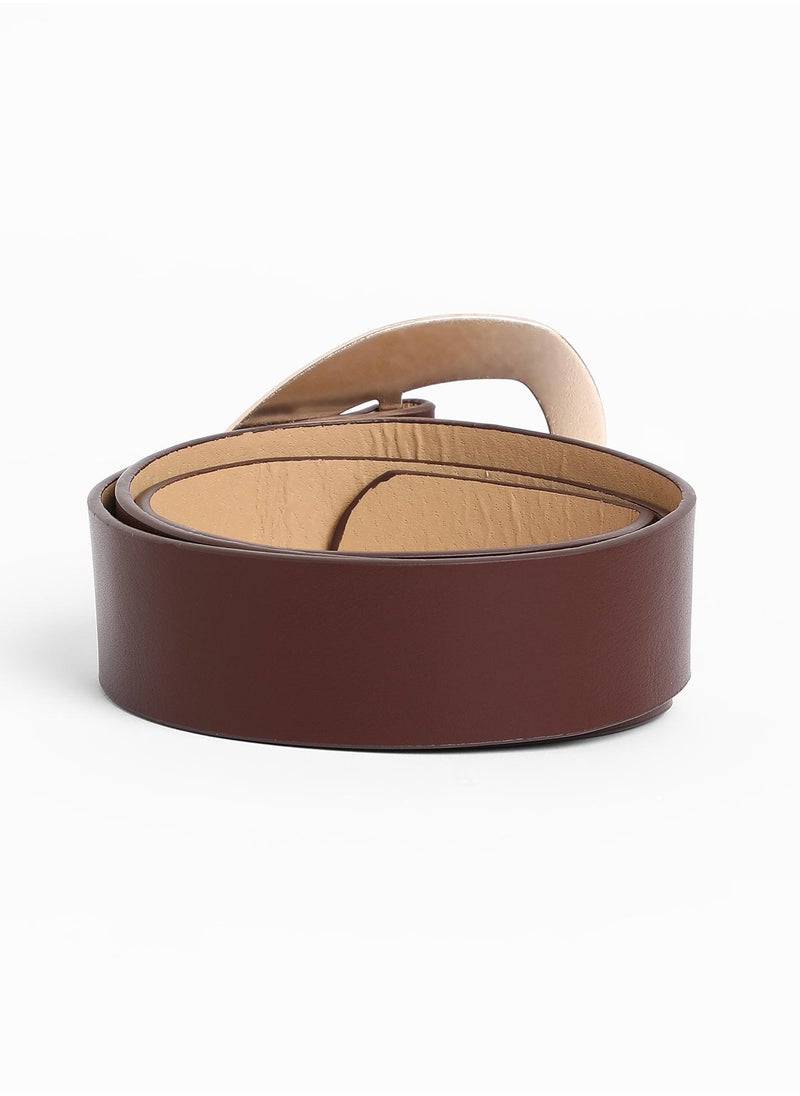 Casual Belt with Buckle Detail