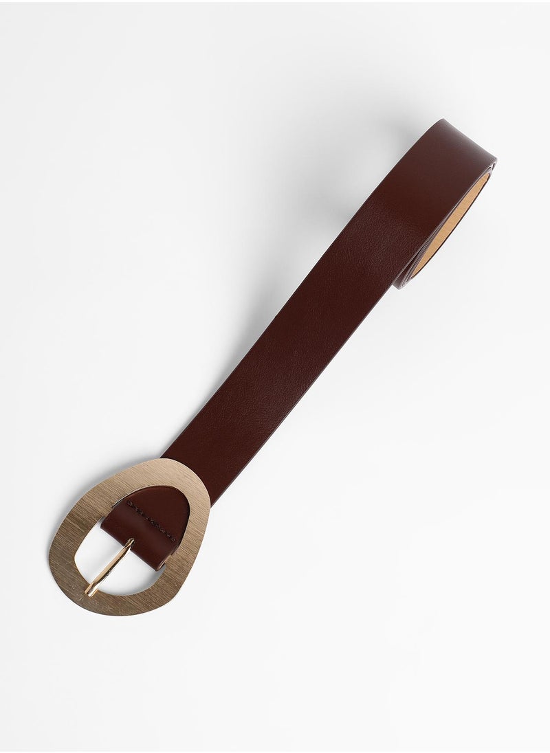 Casual Belt with Buckle Detail