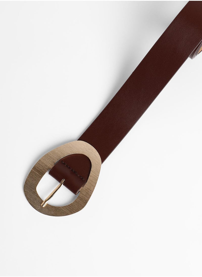 Casual Belt with Buckle Detail