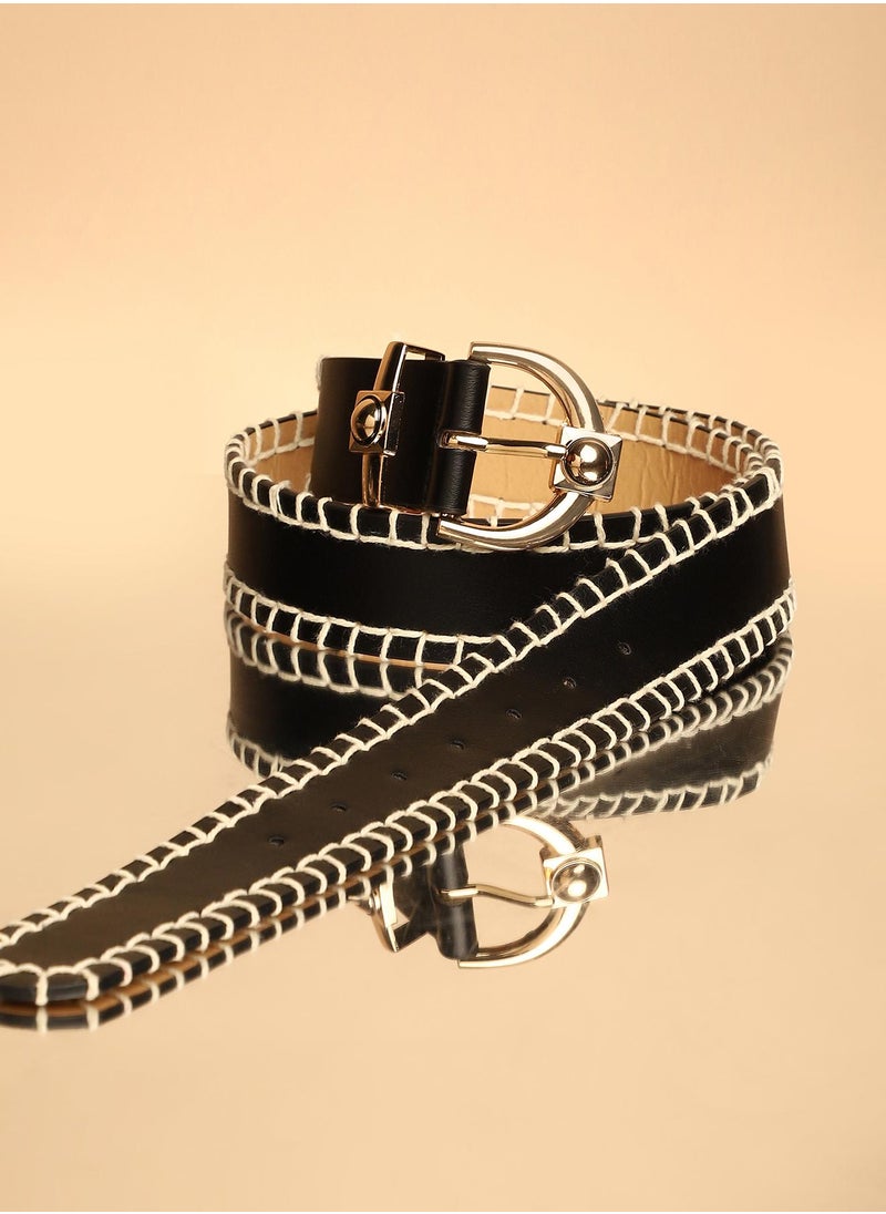 Casual Belt with Buckle Detail