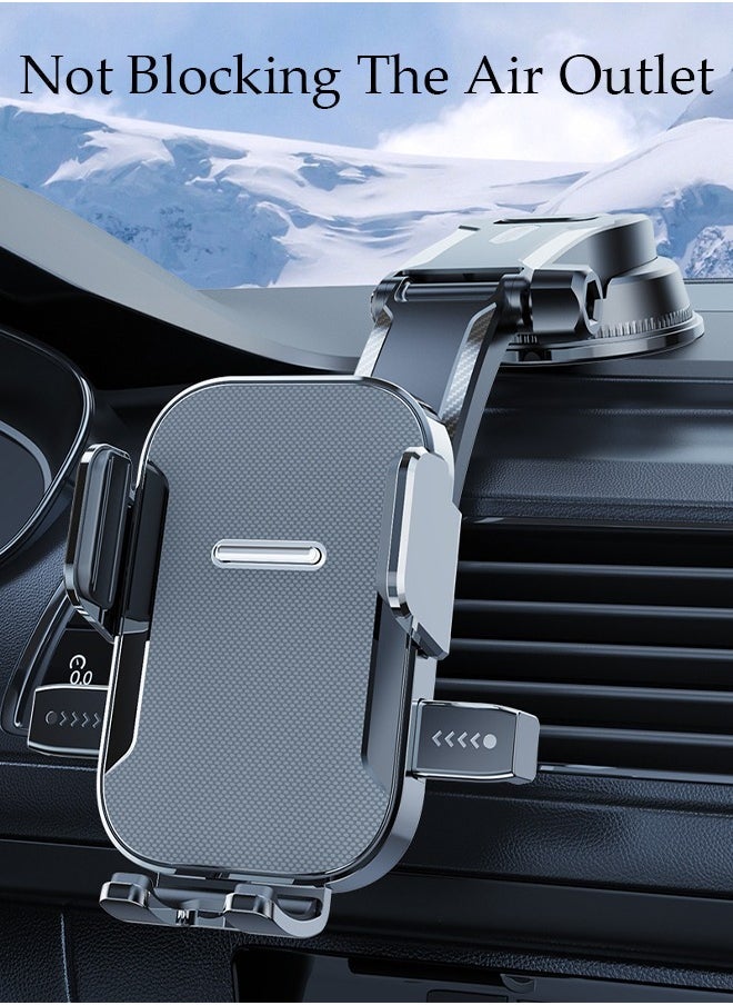 Universal Phone Holder for Car Powerful Suction Hands-Free Cell Phone Mount Car Phone Holder for Car Dashboard Windshield Air Vent Compatible for All Smartphones