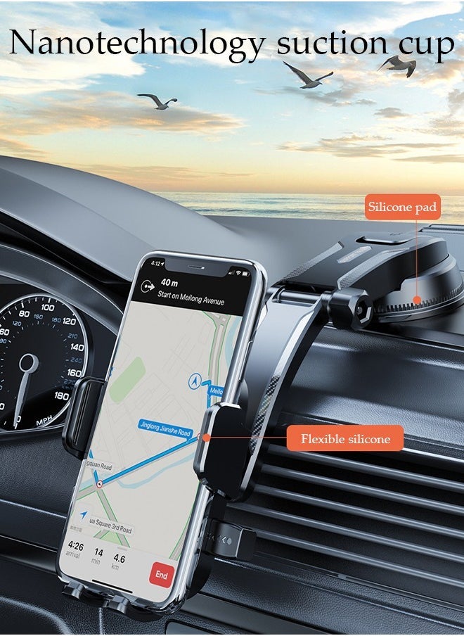Universal Phone Holder for Car Powerful Suction Hands-Free Cell Phone Mount Car Phone Holder for Car Dashboard Windshield Air Vent Compatible for All Smartphones